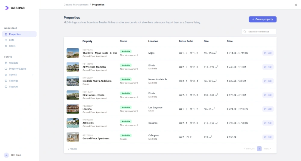 Management Panel - Properties